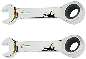 Llave de trinquete de 9 mm, llave combinada de trinquete, llave de extremo abierto de alto carbono Stee de cabeza fija corta