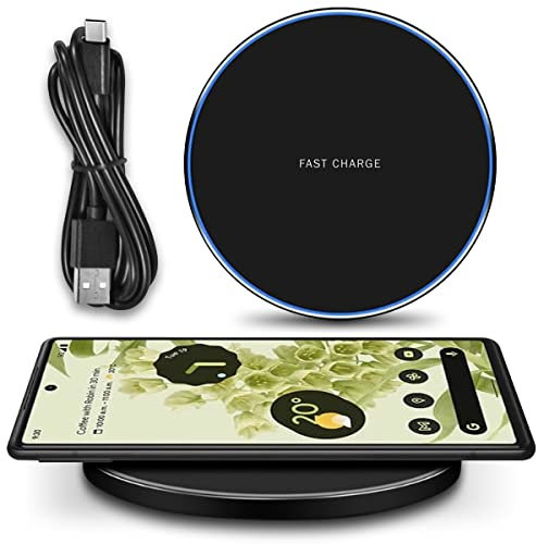 QI Fast Wireless Ladegerät 15W kompatibel mit Gigaset GX6 Kabelloser Charger Induktive Universal Schnellladestation, Farbe:Schwarz