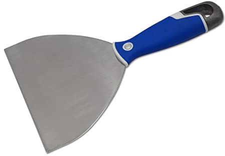 DEWEPRO Spatule multifonction de 150 mm avec poignée souple à 3 composants – avec embout PH2 recouvrable à la pointe de la poignée – Pointe en aluminium permettant de marquer le mur