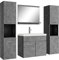 Badezimmer Badmöbel Set Montreal XL 60cm Waschbecken Dunkelgrau - Unterschrank Hochschrank Waschtisch Möbel