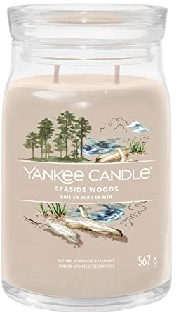 Yankee Candle Signature Scented Candle | Seaside Woods Large Jar Candle with Double Wicks | Soy Wax Blend Long Burning Candle | Perfect Gifts for Women