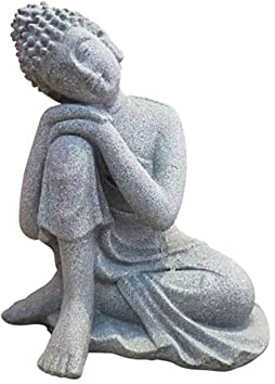 ZYWUOY Aquarium-Dekorationen, Kunstharz, Buddha, Gartendekoration, Sandstein, Harz-Effekt, Outdoor, Innen- und Außenbereich, Yoga-Dekoration