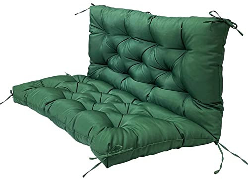 Yuly Bench Pad Cushion,Waterproof Seat Pad with Backrest,2 or 3 Seater Swing Chair Pad,Replacement Seat Mat for Outdoor Indoor Patio Hammock Furniture Recliners(Green)