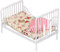 Puppenhaus Bett, 1:12 Skala Puppenhaus Möbel Mini Bett Set mit schönen Muster dekorative Kissen Metallrahmen Realistisches Miniaturbett (Blumenmuster)