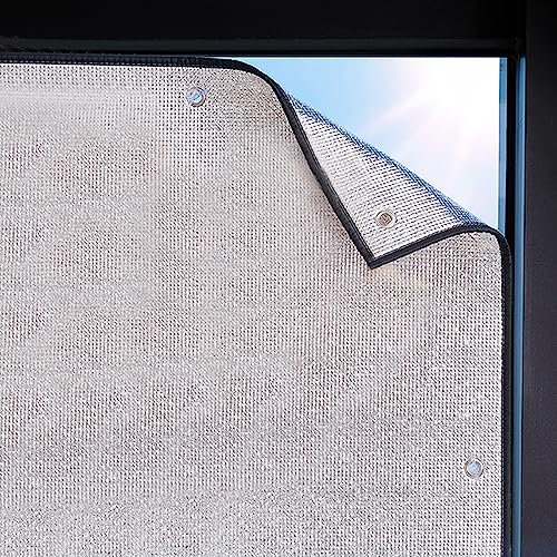 Pellicola per Vetri Finestre Isolamento Acustico,Pellicola Isolante in Alluminio,Pellicola Riflettente Controllo del Calore per Casa,Pellicola Oscurante per Vetri Antiriflesso (50x90cm/20''x35'')