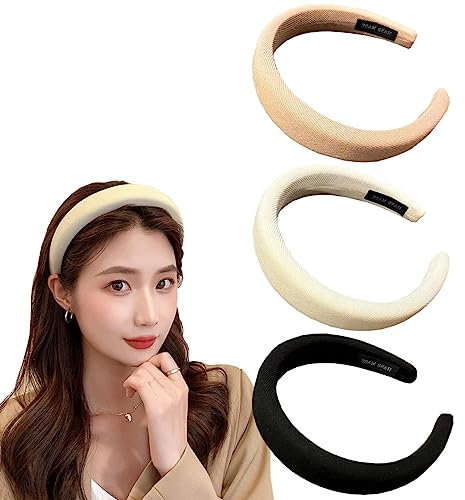 scicent Haarreifen Damen Stirnbänder Stoff Haarband Elastisches Haarzubehör für Frauen Mädchen 3 pack, 12603