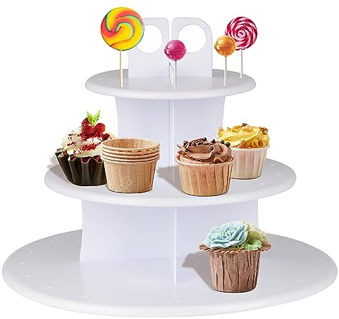 Graplan 42 Löcher Cake Pop Ständer 3-stöckiger Cupcake Ständer Wiederverwendbar Muffin Ständer Acryl Cake Pop Ständer für Desserttisch Cupcakes Lutscher Hochzeiten Babypartys Geburtstagsfeiern