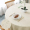 AooHome Tischdecke Rund Φ140cm, Beige Leinen-Optik Tischdecken Abwaschbar Tischtuch aus Polyester Wasserabweisend mit Lotuseffekt, Dauerhaft Kratzfest für Wohnzimmer, Esszimmer, Balkon, Garten
