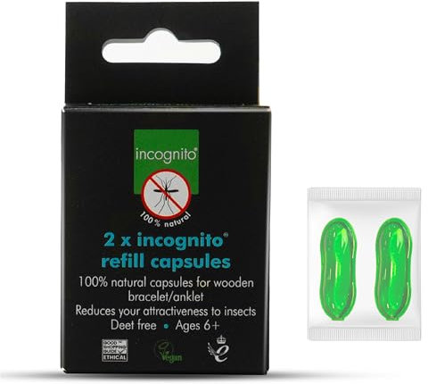 Incognito - Refill Capsules for Incognito Bracelets - 2 Pack -Citronella Recharge Capsules for Insect Repellent Bracelet Adults and Kids