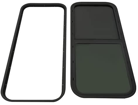 TESUGN Ventana lateral de caravana, ventana de caravana, tintada, protección contra insectos, 1000 x 400 mm, para caravanas, remolques, camionetas o vehículos modificados
