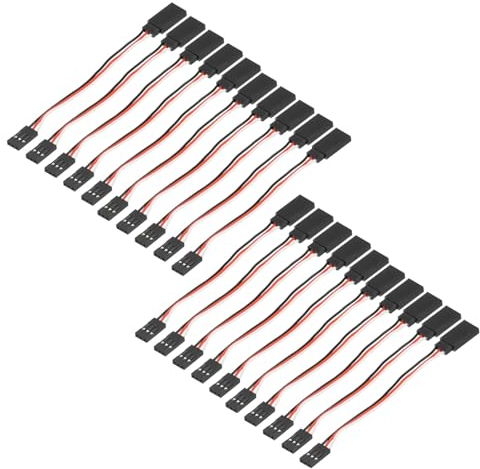 QUARKZMAN 20 Stück 3-poliges Servo-Verlängerungskabel, Anschlusskabel, Stecker auf Buchse, 3,94 Zoll, 26 AWG, 30-adriges Servo-Empfängerkabel für RC-Modellflugzeuge