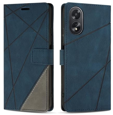 SONWO Cover per Oppo A78 4G, Flip Caso in PU Pelle Case Cover Custodia con Slot per Schede e Supporto Stand per Oppo A78 4G, Blu