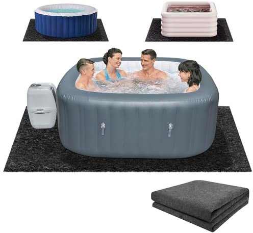 AceShow 228,6 x 228,6 cm große Whirlpool-Matte für aufblasbare Badewannen, Bodenpolster, verdickte Whirlpool-Pad, 228,6 cm Innenmatte, saugfähige Spa-Pool-Boden-Schutzmatte zum Schutz des Whirlpools