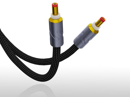 Monosaudio HiFi Audio DC Kabel Hohe Reinheit 4N 99.998% OFC DC Verlängerungskabel 5.5mmx2.5mm 12V Audiophile Netzkabel für Audio, Lautsprecher, S Ubwoofer, Heimkino, Verstärker (2.5mm-2.5mm, 1M)