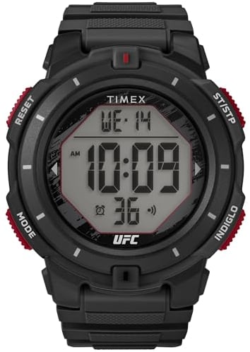 Timex UFC Rumble Herren-Armbanduhr, 50 mm, schwarzes Armband, digitales Zifferblatt, schwarzes Gehäuse TW5M59600