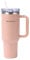 NestHaven® Travel Mug 40oz Tumbler with Straw and Lid, Stainless Steel Double Wall Vacuum Insulated Mug for Hot and Cold Coffee Water Bottle Thermos with Handle 1182ml Pink