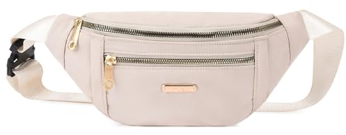 Sac Banane Femme Banane Homme Sac de Randonnée Sacoche Bandoulière Sacs de Ceinture Outdoor Sport Waist Pack Fanny Bag,Beige