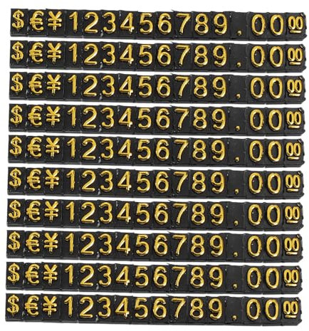 STOBOK 10sätze Kunststoff Preisdisplay Würfel Für Preisschilder Einstellbare Preisanzeige Für Schmuck Einzelhandel Messen Zuverlässige Qualität Mit Goldschrift