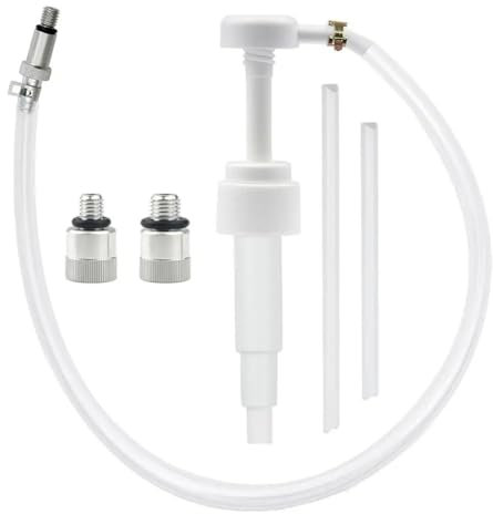 Shinekoo 8cc Hand Pump Quart Bottle Fluid Pump Use For Transfer Gear Oil, Transmission and Differential Fluid, 28mm Cap Adapters for Marine Boat Motors