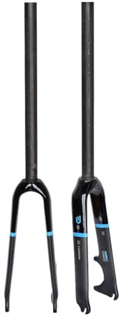 BSFHQS Fourche Avant BMX Fourches Rigides De Vélos Pliants 406 20 Pouces Fourche Dure De Vélo À Tube Droit De 1-1/8 Frein À Disque Fourche De Vélo en Carbone 9 * 100mm QR(Black Blue)
