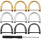 D Shape Key Ring with Screw Shackle 10 Pcs 0.7 Inch Horseshoe Shape D Rings Screw in Shackle Horseshoe Shape D Ring Cats Leash Ring with Screwdriver for Collars Making Car Keys Tools - 3 Colors