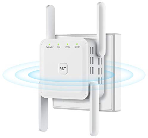 WLAN Verstärker WLAN Repeater 2025 Neueste 1200Mbit/s Dualband Internet Verstärker bis zu 13800sq.ft, Kompatibel mit Allen WLAN-Geräten, Einfache Einrichtung, 50KJ-G-C02