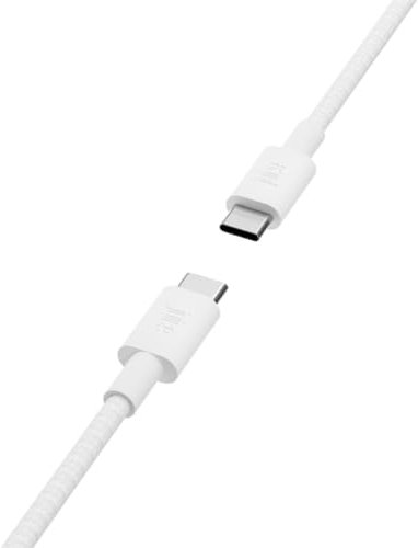 Juice USB-C to USB-C Cable 1m Braided, Fast Charging & Sync Lead – Long Durable Type-C Charger for iPhone 17/17 Pro / 17 Pro Max, Samsung Galaxy S25 Ultra / S24, Pixel 9, iPad & More – White