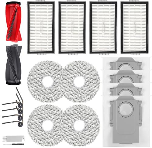 Spofan Accessori di ricambio per Roborock Saros 10R Robot Aspirapolvere, 1 Spazzola Principale, 4 Spazzole Laterali, 4 Filtri HEPA, 4 Panni Mop, 4 Sacchetti per la Polvere