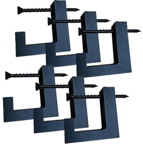 js3dmanufaktur Pack of 6 Coat Hooks for Acoustic Panels Acoustic Panels Acoustic Panel DIY Black Small Vertical