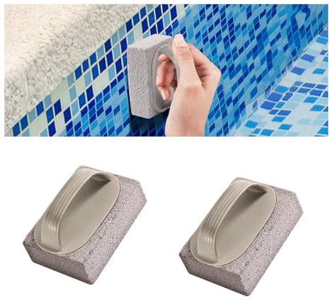 Brosse Piscine Pierre Ponce 2 Pièces Balai Piscine Brosse Pumice Stone Pierre de Nettoyage Brosses Piscines Fond Liner, Salle de Bain, Cuisine