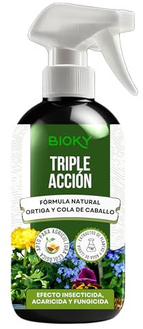 Triple Acción 1L – Spray Purín de Ortiga + Cola de Caballo para Plantas – Listo para Usar – Efecto Insecticida, Acaricida y Fungicida – Sustancias Básicas en Agricultura Ecológica