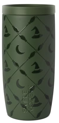 Simple Modern Halloween Signature Voyager | 16oz Travel Coffee Mug Tumbler with 360° Lid | Gifts for Women Men | Ceramic-Lined Insulated Stainless Steel Cold Brew Iced Coffee Cup | Argyle Witch