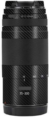 75-300 4-5.6 Film de protection autocollant pour objectif d'appareil photo Canon RF 75-300 mm F4-5.6 (fibre de carbone noir)