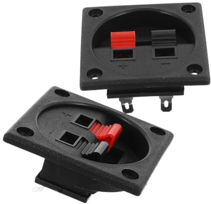 MOLUCKFU 2 pezzi Morsettiera Speaker con Terminali per Casse Acustiche Connettori Audio Resistenti per Trasmissione Sonora Affidabile e Cablaggio Ordinato Accessori per Home Theater e