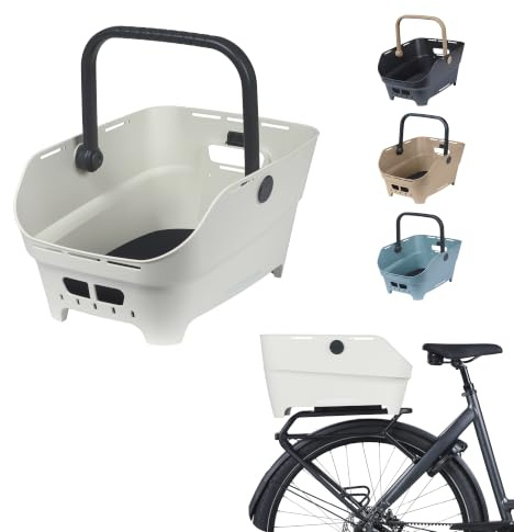 Basil Cento Neo MIK Fahrradkorb Gepäckträger hinten – 21L – aus Recyceltem Kunststoff – Reflektierend – 46.9x23.7x14.1 cm