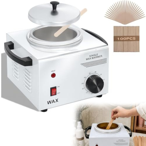 Wax Warmer Kit for Hair Removal, 500ML Electric Wax Heater with 200 Sticks | Wax Pot with Fast Heating & Adjustable Temperature Control, Home Waxing Kit for Face, Bikini & Body