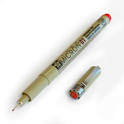 Sakura Pigma Micron – Pigment Fineliner – 0,1 mm – rot [12 Stück]