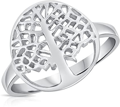 DTPsilver® 925 Sterling Silver Round Ring - Tree of Life