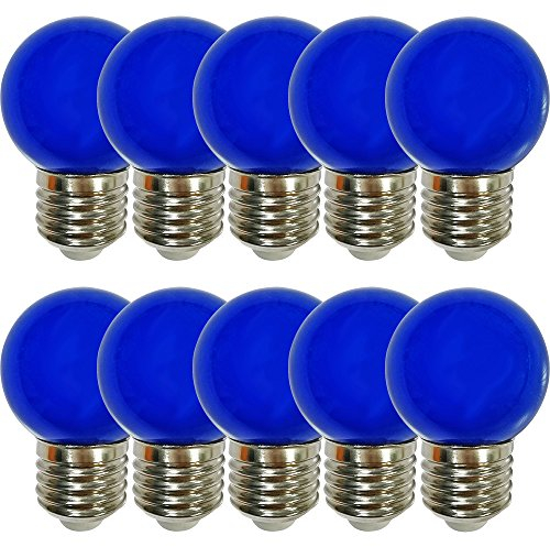 NCC-Licht 10 x LED Leuchtmittel Tropfen Kugel 2W E27 360° BLAU auch Außenbereich