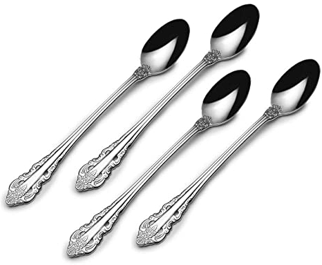 Wallace Antik Barock 18/10 Edelstahl Iced Getränke Löffel 4er Set
