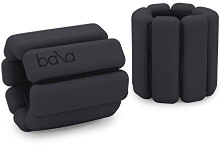 Bala Bangles | Fully Adjustable Wearable Wrist & Ankle Weights | Yoga, Dance, Running, Barre, Pilates, Cardio, Aerobics, Walking | 1 Pound Each, 2 Per Set (Charcoal)