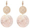 boucle d'oreille suspendue pour les femmes, boucle d'oreille fleur creux or rose en acier inoxydable avec cristal, Cristal, Cristal