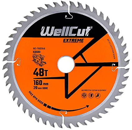 WELLCUT WC-F1602048 TCT Saw Blade 160mm x 48T x 20mm Bore