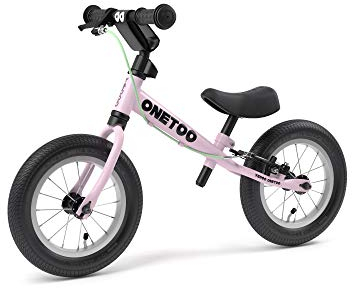 Yedoo OneToo - Laufrad für Kinder ab 1,5 Jahren, ab 85 cm Körperhöhe, mit Luftreifen 12/12 - für Mädchen und Jungen, Höhenverstellbar mit Bremse und Reflexelementen, Zertifiziert, rosa