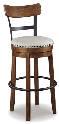 Signature Design by Ashley Valebeck Swivel Bar Stool with Back, 30 in