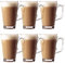 Glow Set mit 6 Latte-Gläsern – Premium Pack stilvolle 11 cm Cafe Tassen 240 ml – ideal für Tee, Kaffee, Latte, Cappuccino, Espresso, heiße Schokolade und mehr