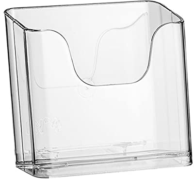 ogoPLUS Prospektständer DIN A6 Hochformat / Prospekthalter Flyer-Ständer Werbung Aufsteller Tisch-Prospektständer / Prospektbox / Werbung, glasklar, leichte Neigung für optimales Blickfeld