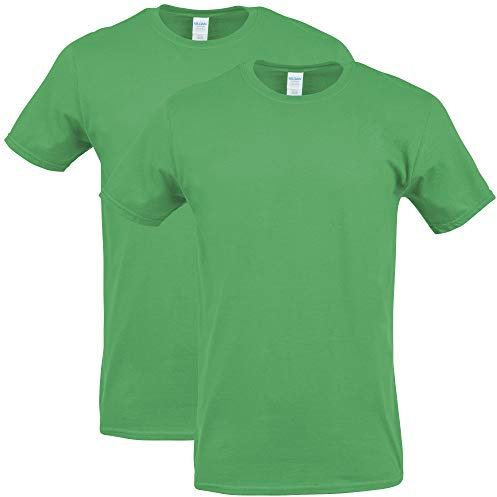 Gildan Camiseta para Hombre, Opaca, 12 Unidades, Verde irlandés (Paquete de 2), S