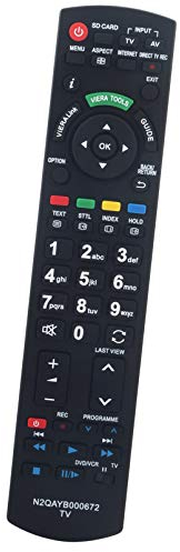 ALLIMITY N2QAYB000672 Telecomando Sostituisci per Panasonic Viera TV TX-P42S30E TX-P42G30J TX-P46GW30J TX-P42S31B TX-P50GW30 TX-P46G30E TX-P50G30B TX-P42S30B TX-P46G30J TX-L42E3E TX-L42E30E