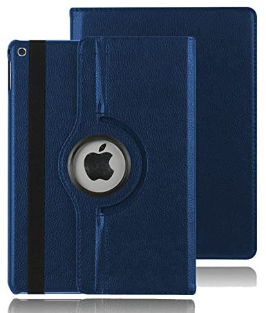 Funda giratoria para iPad 9.7 2018/2017 (6ª/5ª generación), iPad Air/Air 2 y iPad Pro 9.7 pulgadas 2016 piel sintética 360 grados giratorio potencial funda inteligente con encendido y apagado